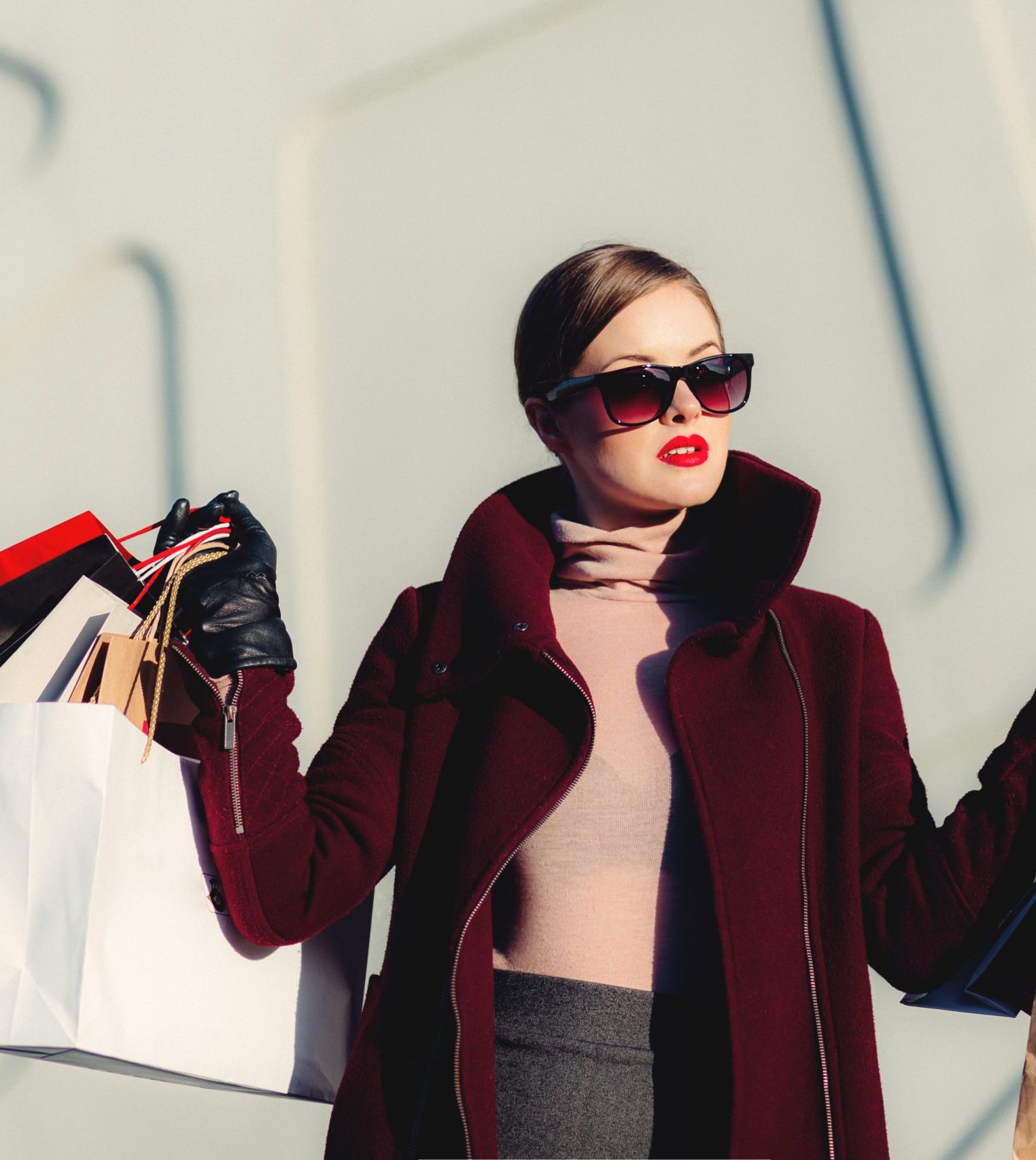 Woman carrying shopping bags