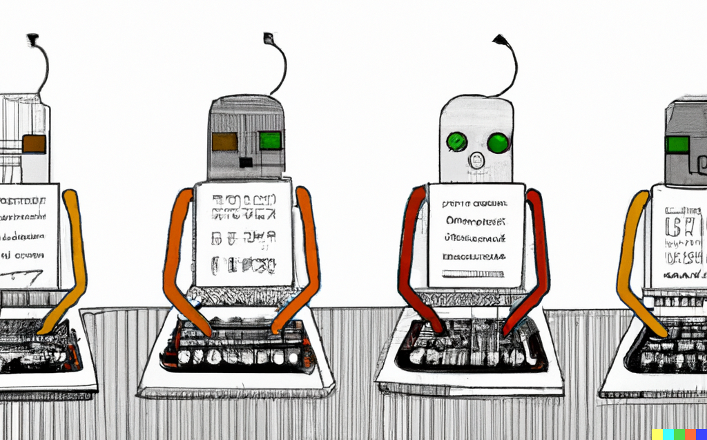 Robots using typewriters